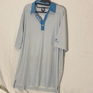 FootJoy Men's Polo with Blue and White Pattern